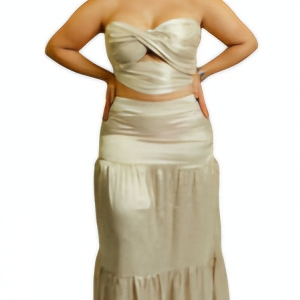 Strapless Cream Dress
